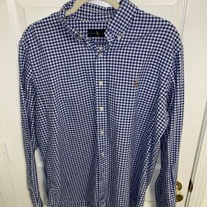 Ralph Lauren Navy and White Gingham Men's Shirt